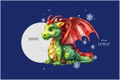 Green dragon png clipart|Watercolor dragon sublimation png Product Image 2