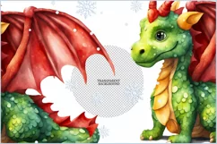 Green dragon png clipart|Watercolor dragon sublimation png Product Image 3