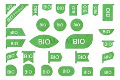 Green eco organic bio product label collection. Product Image 1