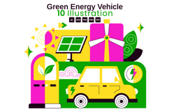 10 Green Energy Vehicle Illustration Product Image 1