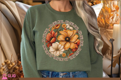 It's Fall Y'all flower faux embroidery, Fall Floral png Product Image 5