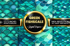 Green Fishscale Digital Papers - 04 Variations Product Image 1