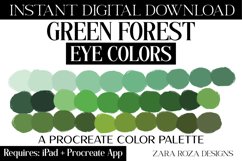 Green Forest Procreate Eye Color Palette, 30 Swatches Product Image 1