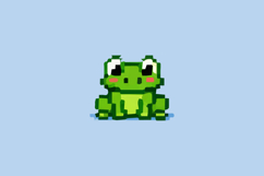 Green Frog Pixel Art Design Vector Product Image 1
