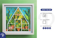 Green Garden House 3D Shadow Box - Green House 3D Light Box Product Image 3