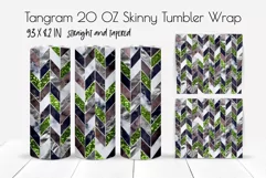 Green Geometric Tangram Skinny Tumbler Chevron Wrap PNG 1