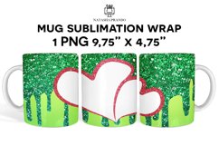 Heart Christmas Sublimation Photo Mug Wrap Product Image 1
