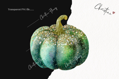 Green Glitter Pumpkin | Fall Png Product Image 2