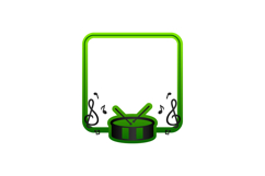 Green gradient frame with drum icon design Product Image 1