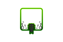 Green gradient frame with guitar icon design Product Image 1