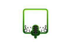 Green gradient frame with microphone icon design Product Image 1