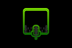 Green gradient frame with microphone icon design Product Image 2