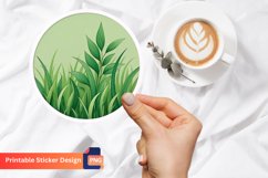 Green Grass Leaves Natural Ecology Sticker, Botanical Art Product Image 1