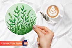 Green Grass Leaves Natural Ecology Sticker, Botanical Art Product Image 1