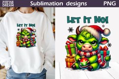 Funny Grumpy Cow T Shirt | Sarcastic Christmas Sublimation Product Image 1