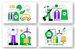 10 Green Hydrogen Energy Illustration Product Image 1