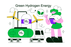 10 Green Hydrogen Energy Illustration Product Image 3