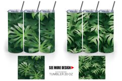 Green Leaf Background Tumbler Sublimation Wrap Product Image 3
