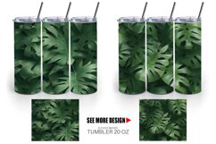 Green Leaf Background Tumbler Sublimation Wrap Product Image 4