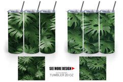 Green Leaf Background Tumbler Sublimation Wrap Product Image 6