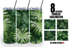 Green Leaf Background Tumbler Sublimation Wrap Product Image 1