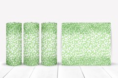 Green Leopard Glitter Tumbler Sublimation I 20 Oz Tumbler Wrap PNG