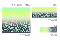 Green Leopard Skinny Tumbler Sublimation. Pen and Mug Wrap Product Image 2
