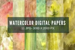 Watercolor digital papers bundle|Watercolor textures bundle Product Image 6