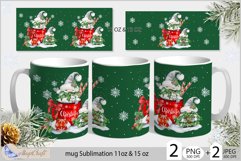 Christmas Gnomes Mug Sublimation| Green mug Christmas 11,15 Product Image 1