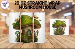 Tiny Green Mushroom House Sublimation Tumbler Wrap Product Image 1