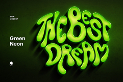 Green Neon Wall Text &amp; Logo Mockup Product Image 1
