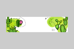 Green plants cactus horizontal banner template background Product Image 1