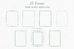 Hand-Drawn Whimsical Frames Clipart Wavy Watercolor Green Product Image 2