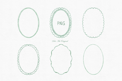Hand-Drawn Whimsical Frames Clipart Wavy Watercolor Green Product Image 3