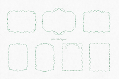 Hand-Drawn Whimsical Frames Clipart Wavy Watercolor Green Product Image 4
