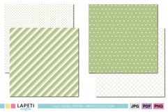 Green pattern backgrounds for crafting and planners