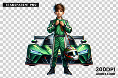green race driver png, racing driver with car clipart, motorsport green suit sublimation, race car driver png design, automotive racing clipart png, motorsport driver printable art, racing car driver sublimation design, car driver in green suit png, race 