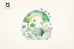 Green rainbow sunshine watercolor baby shower Sublimation Product Image 2