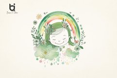 Green rainbow sunshine watercolor baby shower Sublimation Product Image 6