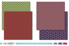 Green scallop pattern digital paper for Halloween scrapbook layouts.