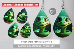 Earring Teardrop Green Snake Patrick's Day Product Image 1