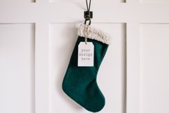 Wood Stocking Gift Tag Mockup| Christmas Tag Digital Photo Product Image 1