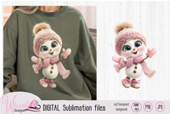 Faux Yarn Snowman PNG Bundle Knitted Winter Snowman Sublimat Product Image 4