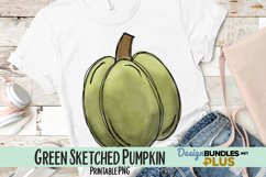Green Sketched Pumpkin Sublimation PNG Product Image 1