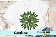 Green Geometric Floral Sublimation PNG Product Image 1