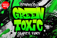 Green Toxic | Thick Graffiti Webfont for Bold Urban Websites Product Image 1