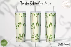 Watercolor Forest Tumbler Sublimation. Woodland Tumbler Wrap Product Image 3