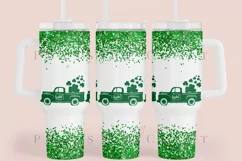 green truck st patricks day 40oz quencher tumbler sublimation full wrap high resolution transparant background