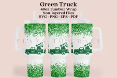 green truck st patricks day 40oz quencher tumbler sublimation full wrap high resolution transparant background