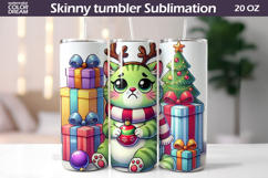Christmas Green Animal Tumbler | Grumpy Cat Tumbler Product Image 1
